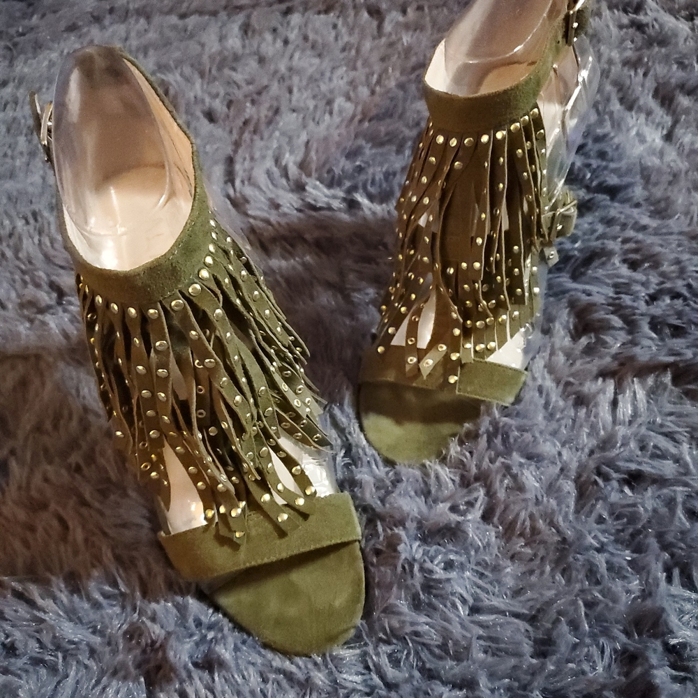 Gorgeous New Green Fringe Heels by Aldo